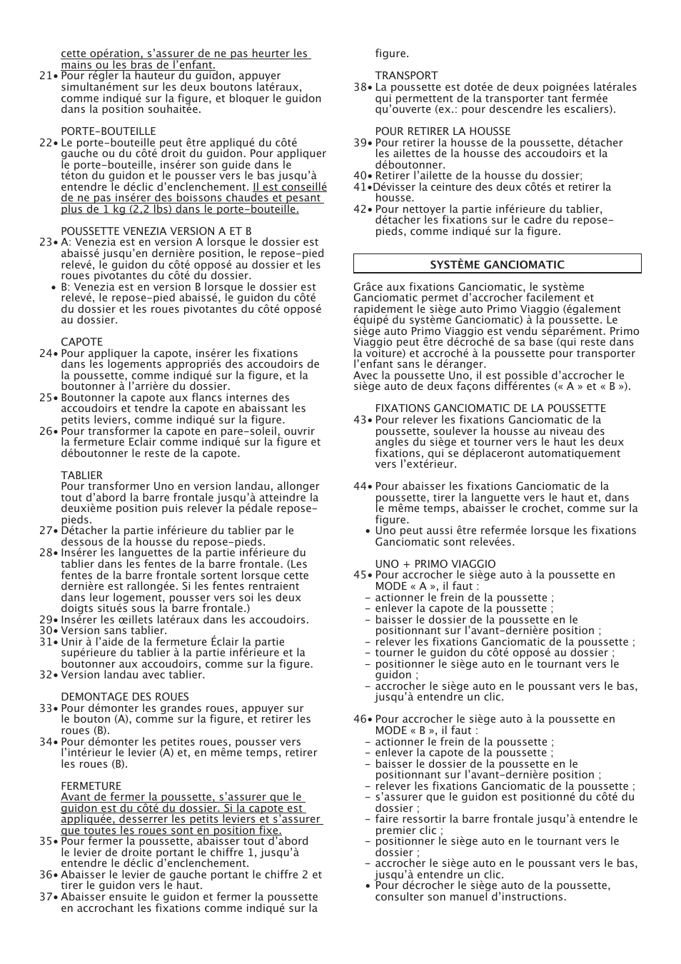 Peg-Perego Uno User Manual | Page 20 / 64