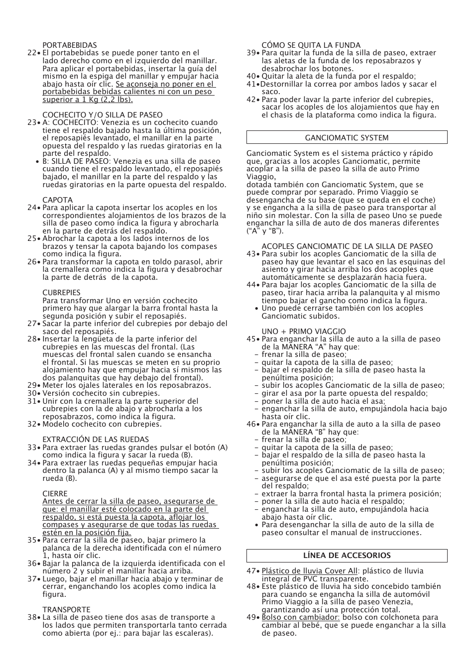 Peg-Perego Uno User Manual | Page 26 / 64