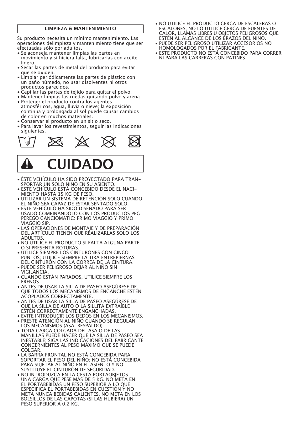 Cuidado | Peg-Perego Uno User Manual | Page 27 / 64