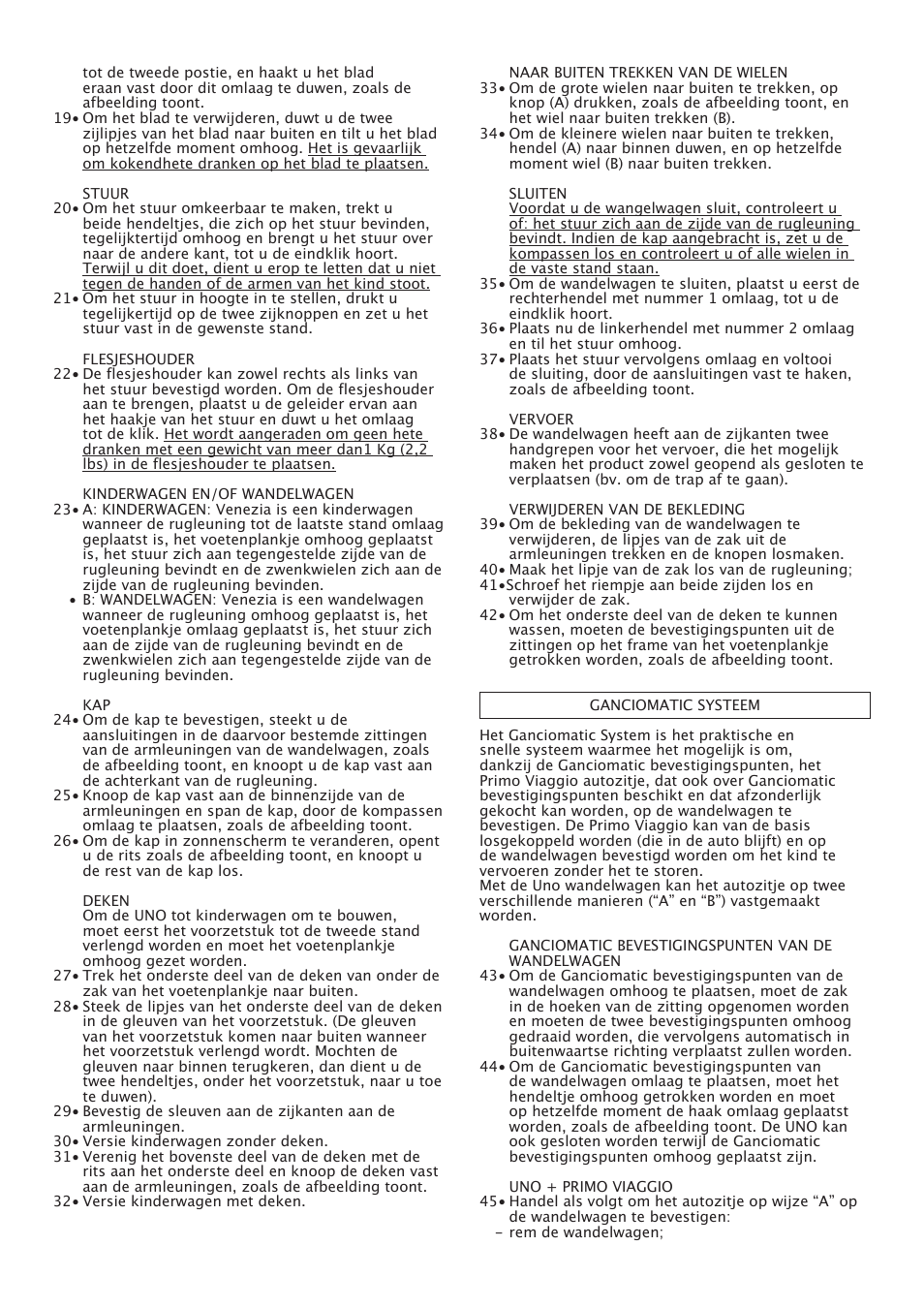 Peg-Perego Uno User Manual | Page 32 / 64