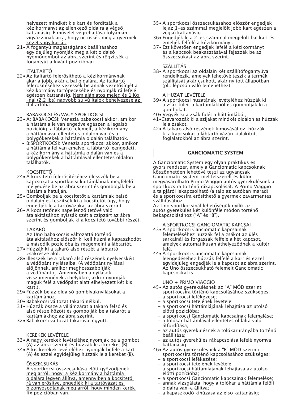Peg-Perego Uno User Manual | Page 46 / 64