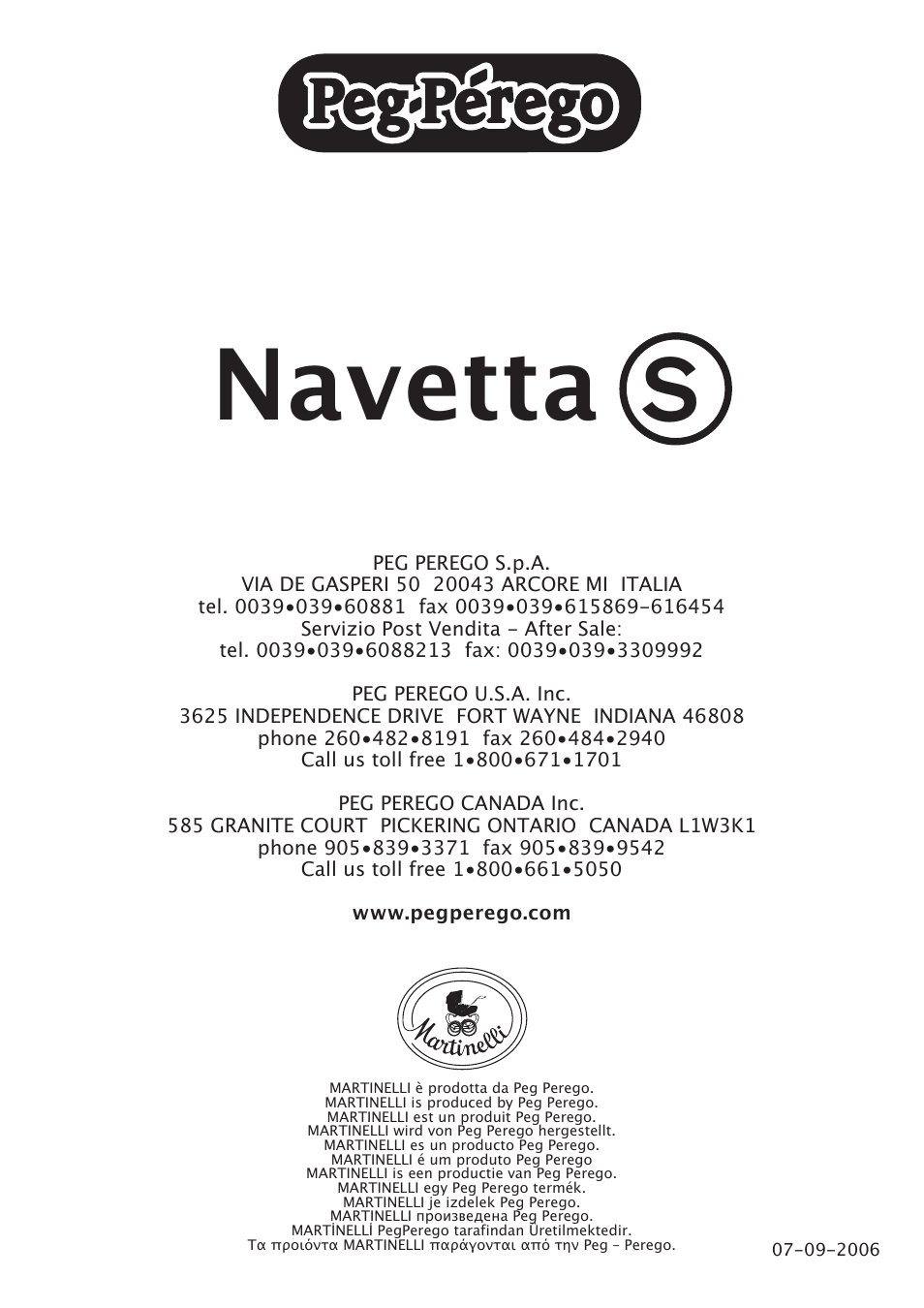 Navetta | Peg-Perego Navetta S User Manual | Page 32 / 32