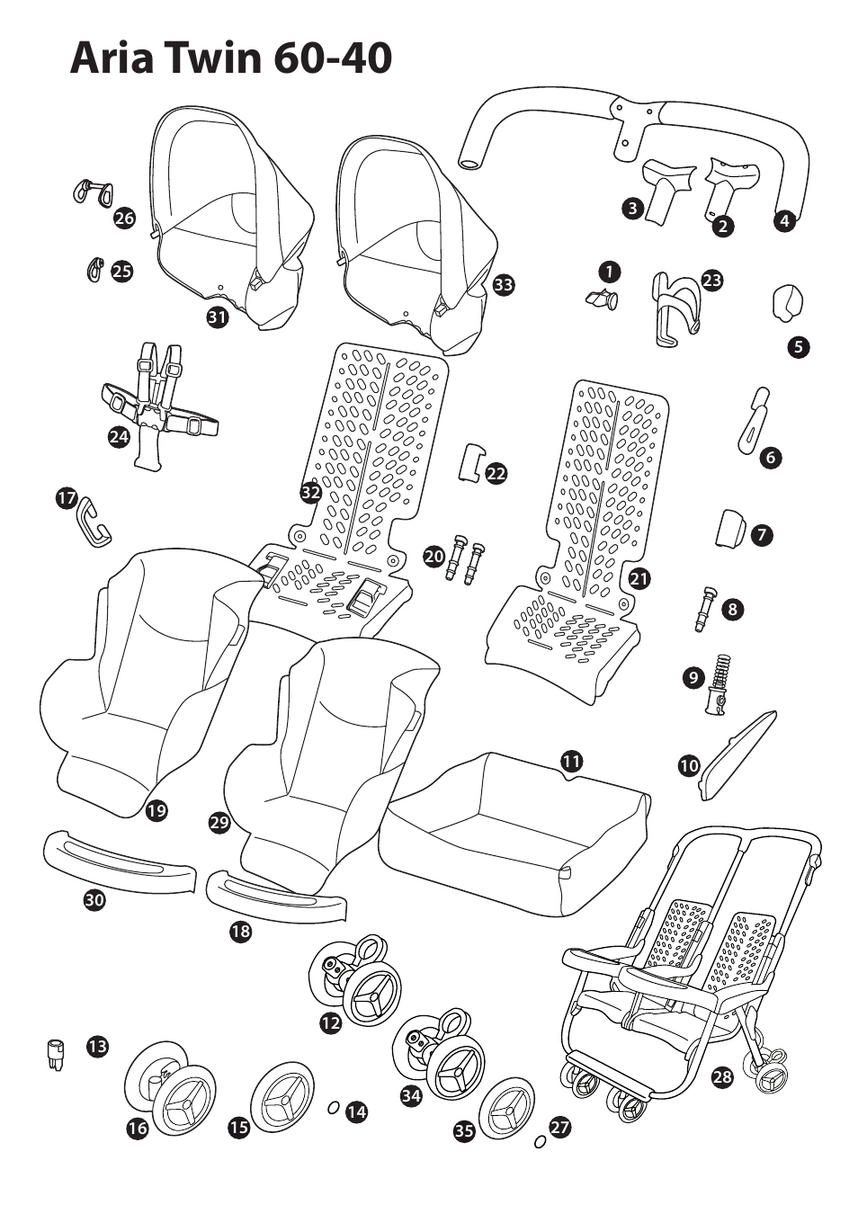 Aria twin 60-40 | Peg-Perego ARIA TWIN 60-40 User Manual | Page 9 / 20