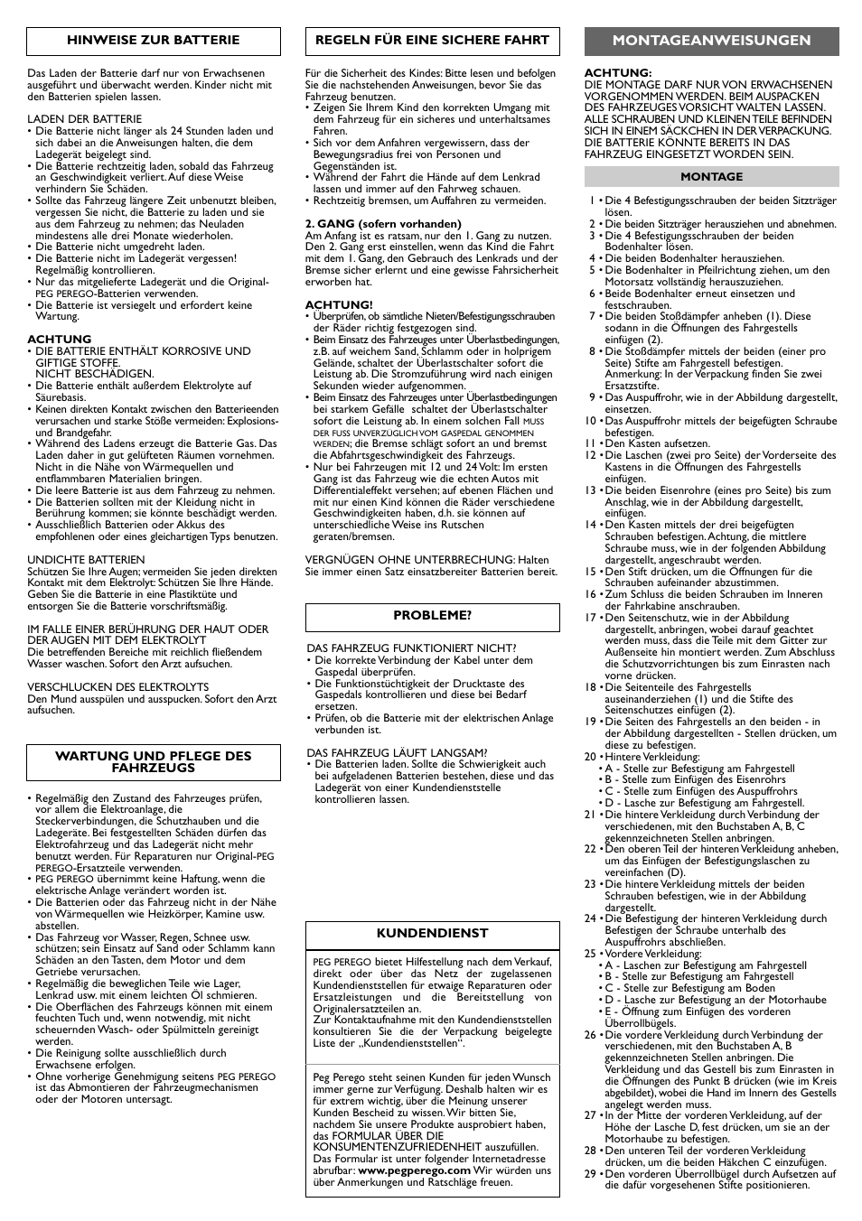 Montageanweisungen | Peg-Perego Polaris Ranger RZR User Manual | Page 19 / 52