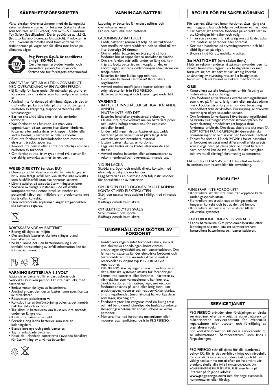 Peg-Perego Polaris Ranger RZR User Manual | Page 37 / 52