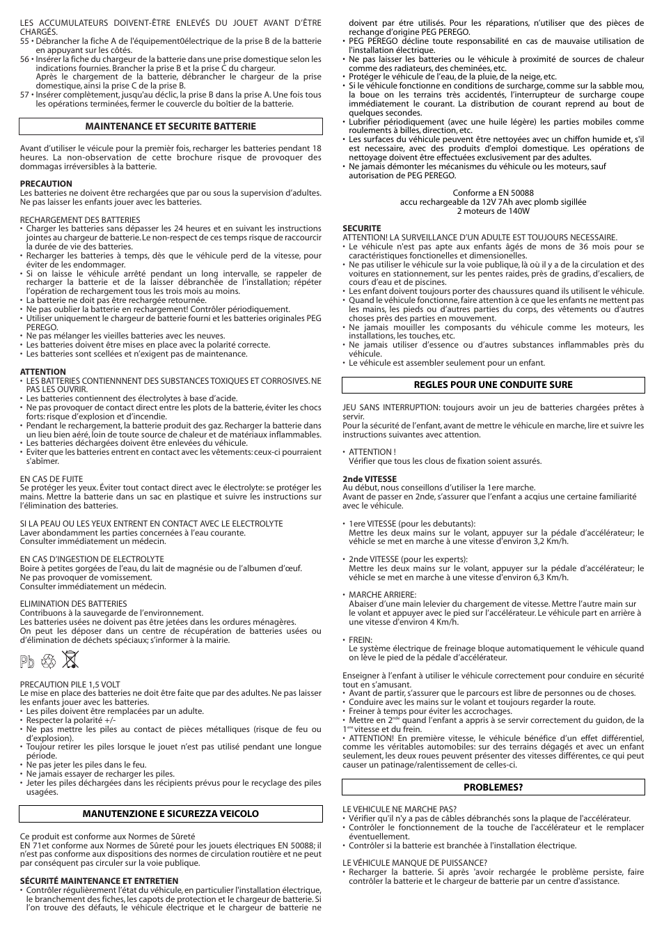 Peg-Perego Adventure FI000202G33 User Manual | Page 12 / 28
