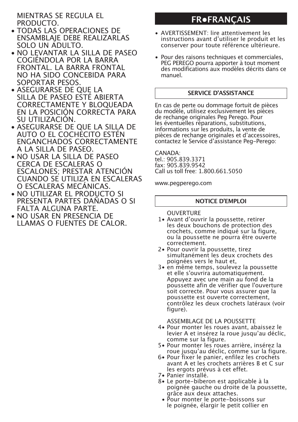 Fr•français | Peg-Perego P3 User Manual | Page 15 / 20