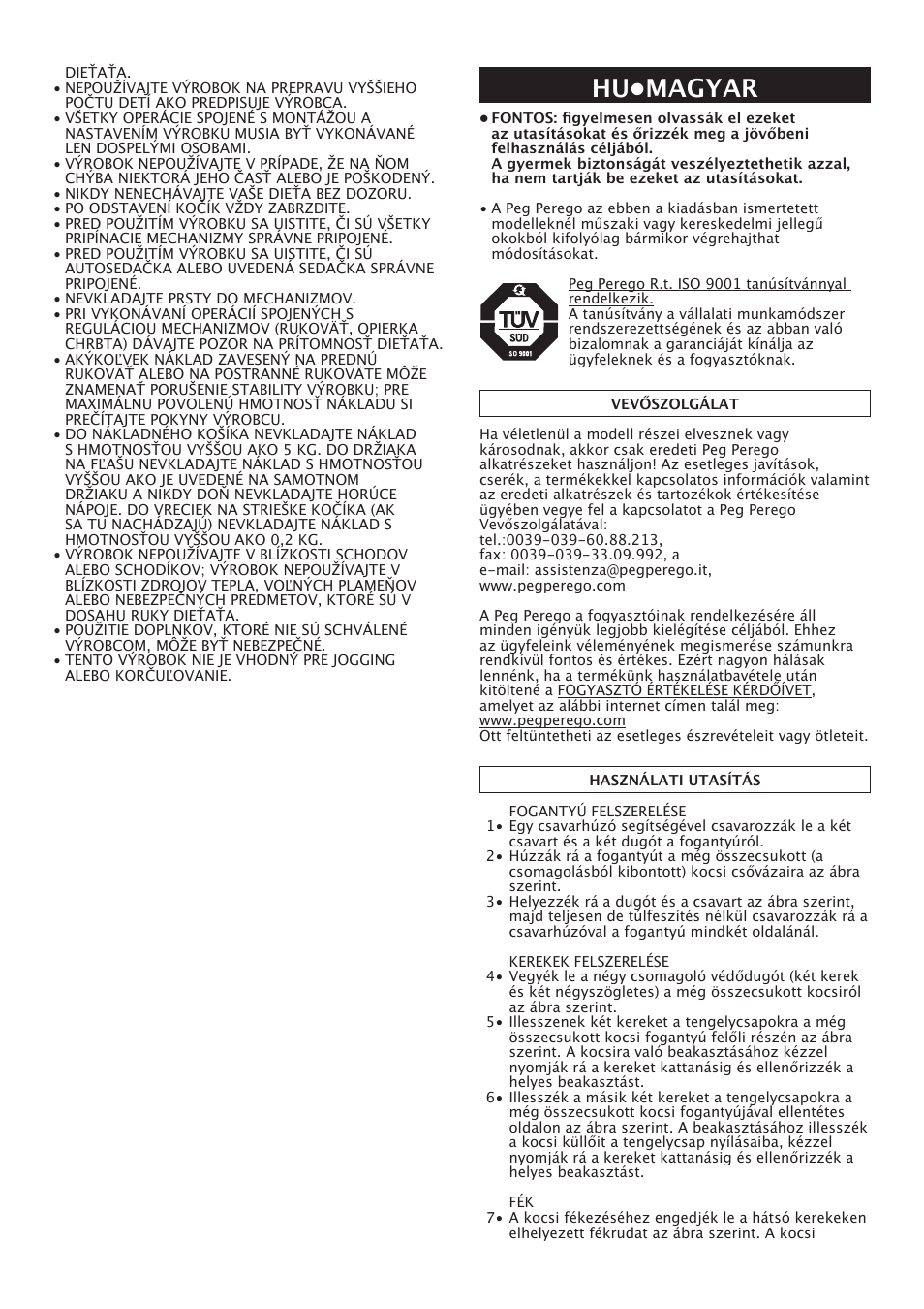 Hu•magyar | Peg-Perego Classico User Manual | Page 24 / 36