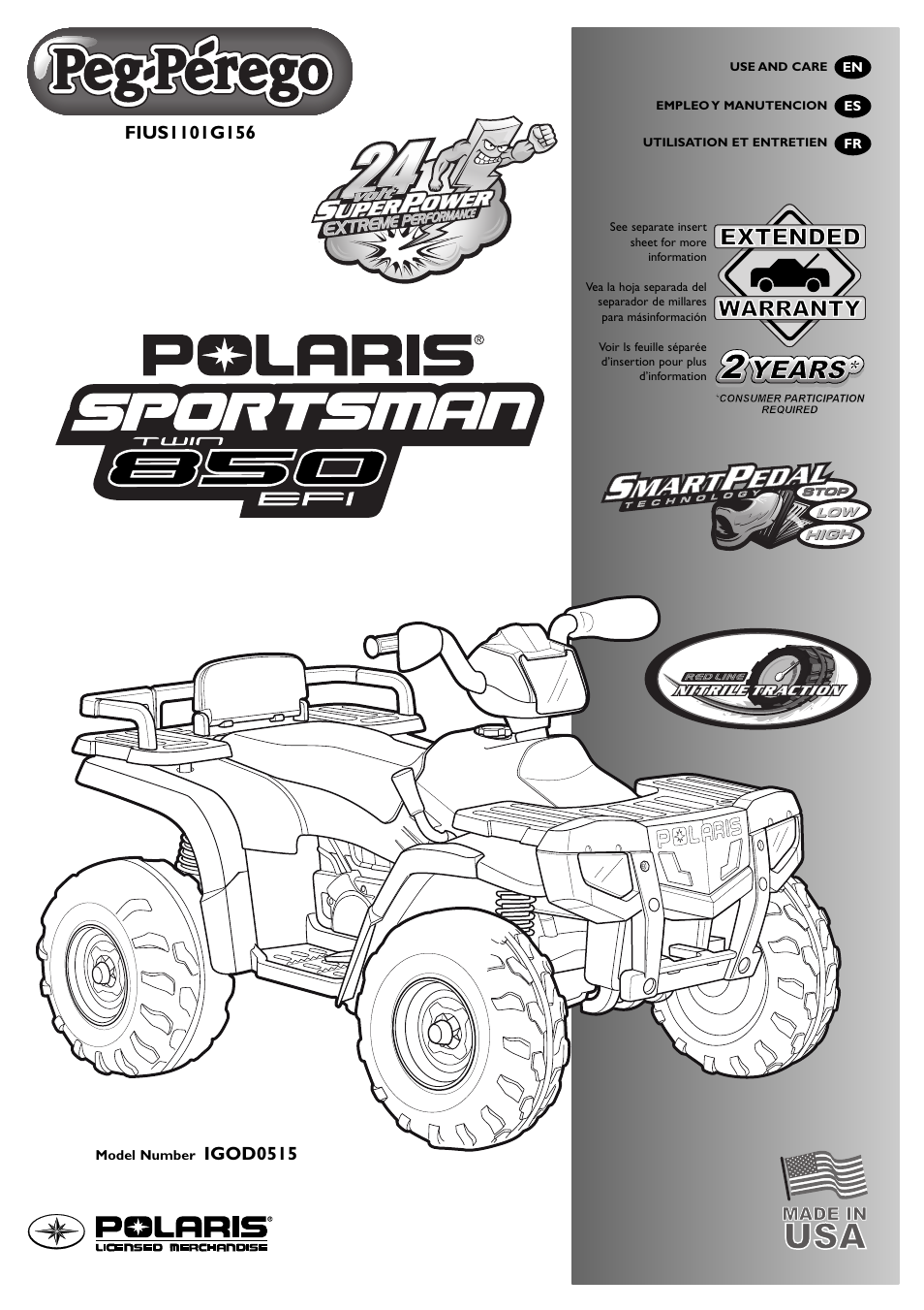 Peg-Perego POLARIS IGOD0515 User Manual | 24 pages