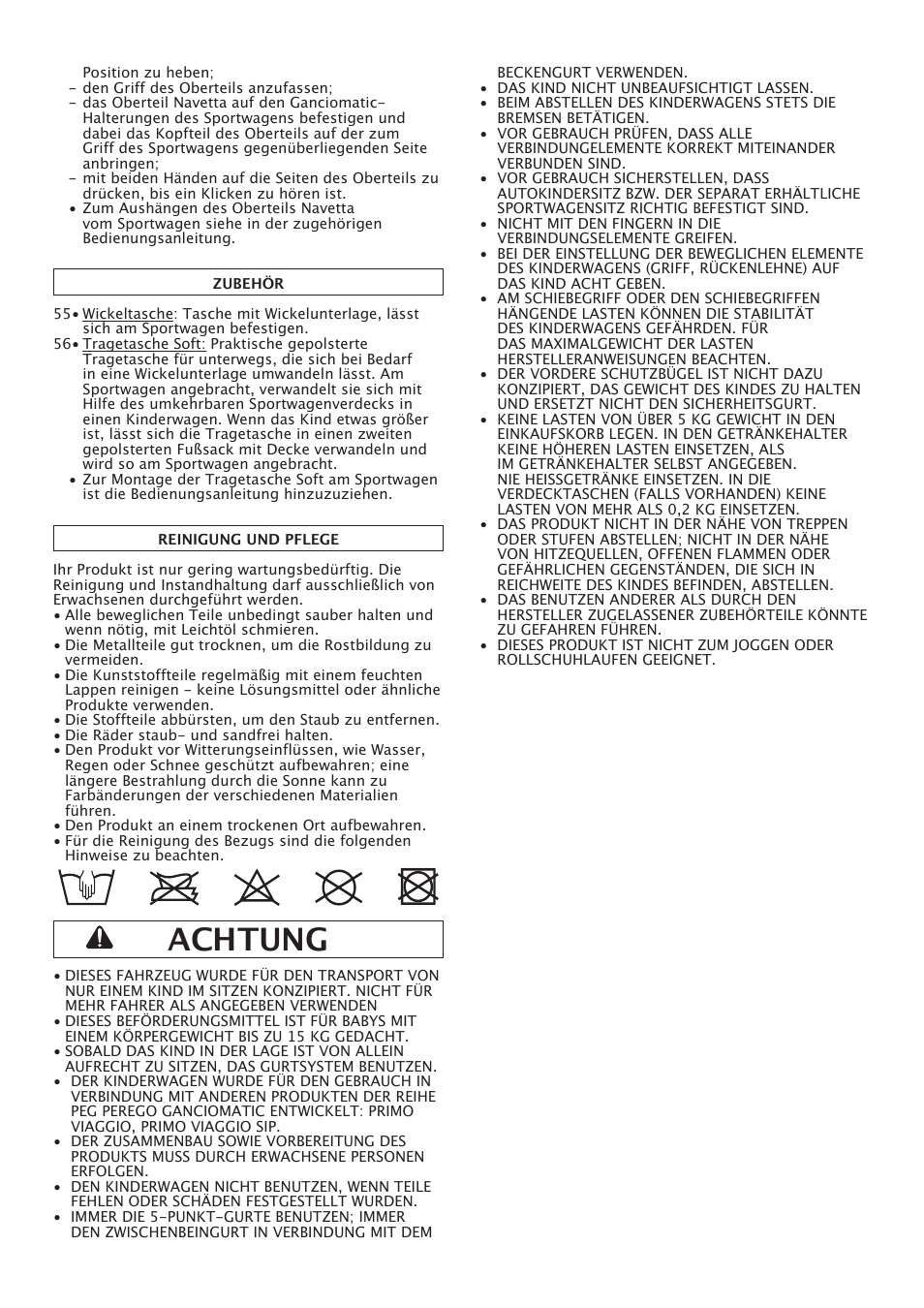Achtung | Peg-Perego Centro User Manual | Page 26 / 56