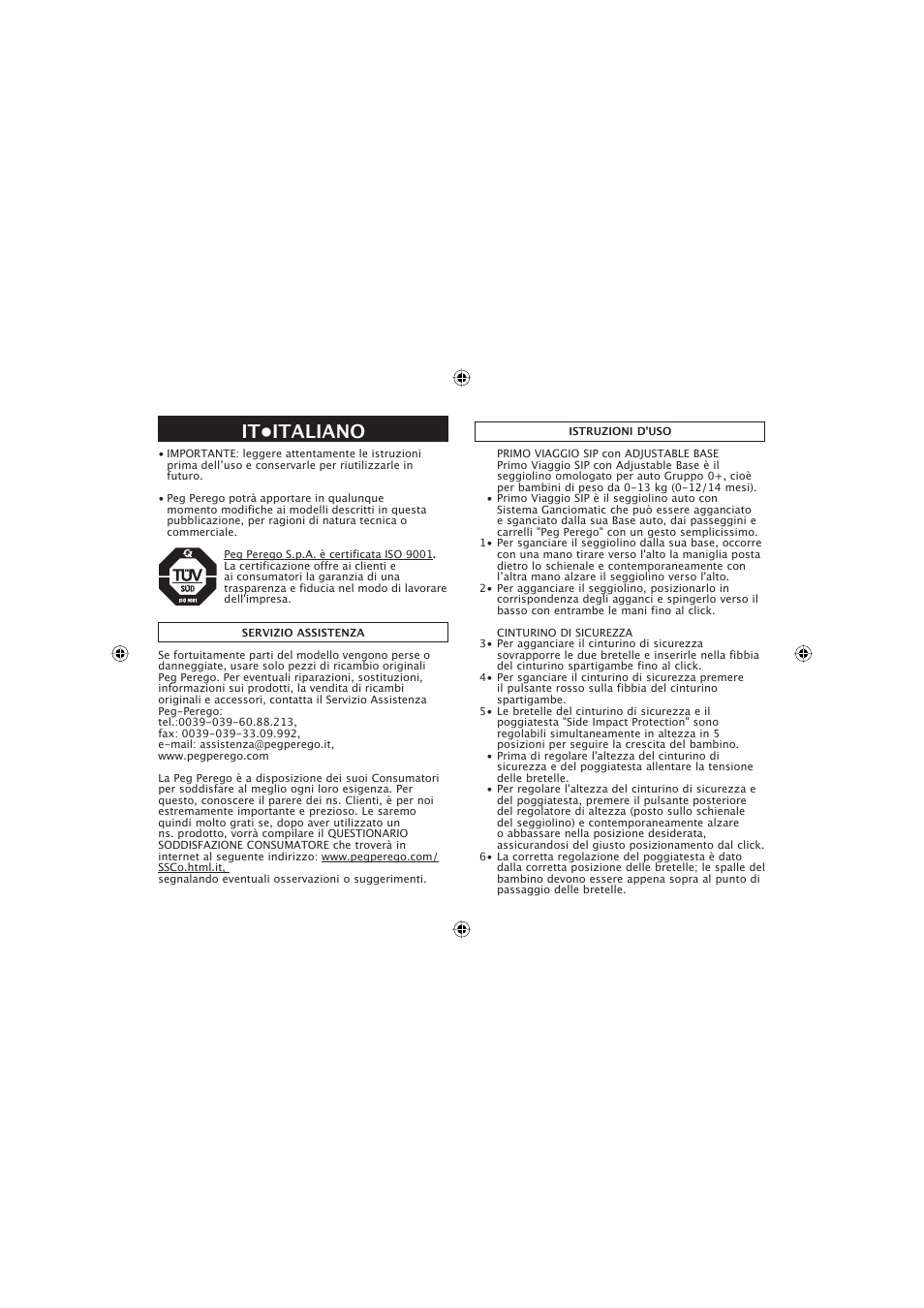 It•italiano | Peg-Perego ECE R44 User Manual | Page 14 / 93