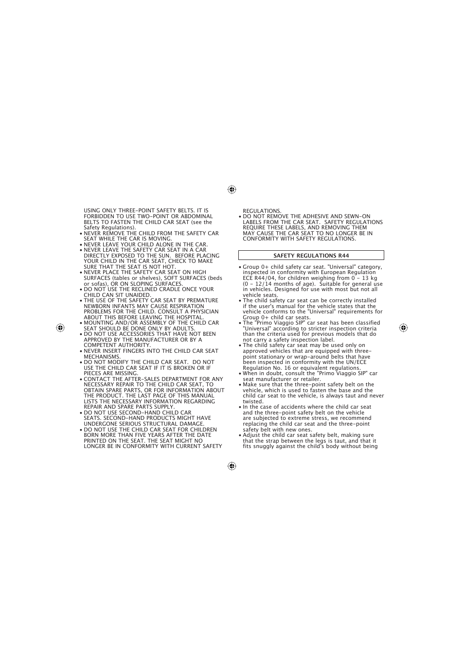 Peg-Perego ECE R44 User Manual | Page 23 / 93