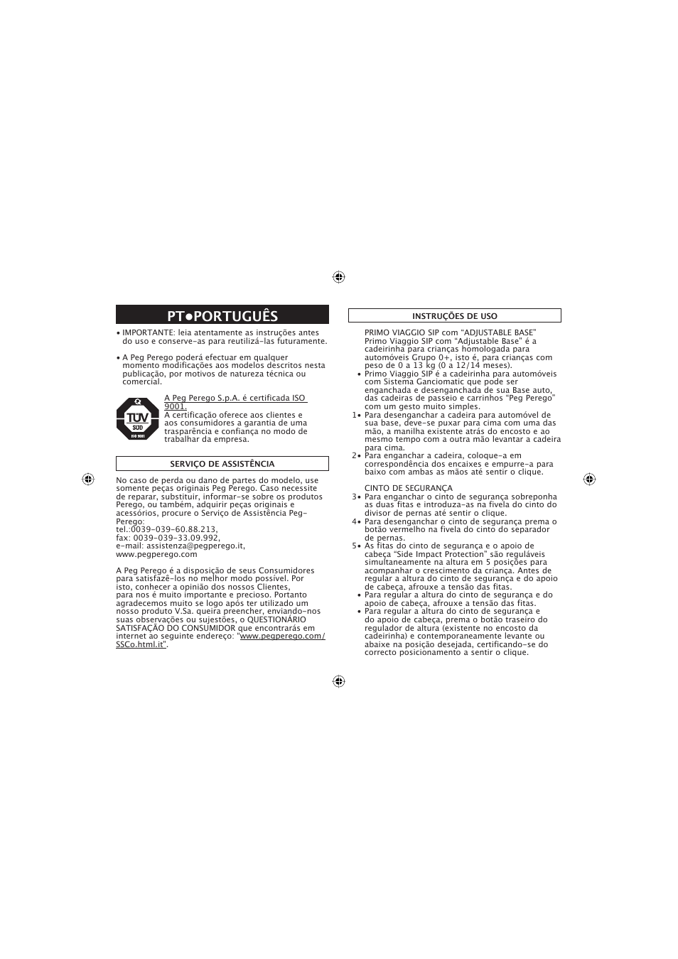 Pt•português | Peg-Perego ECE R44 User Manual | Page 41 / 93