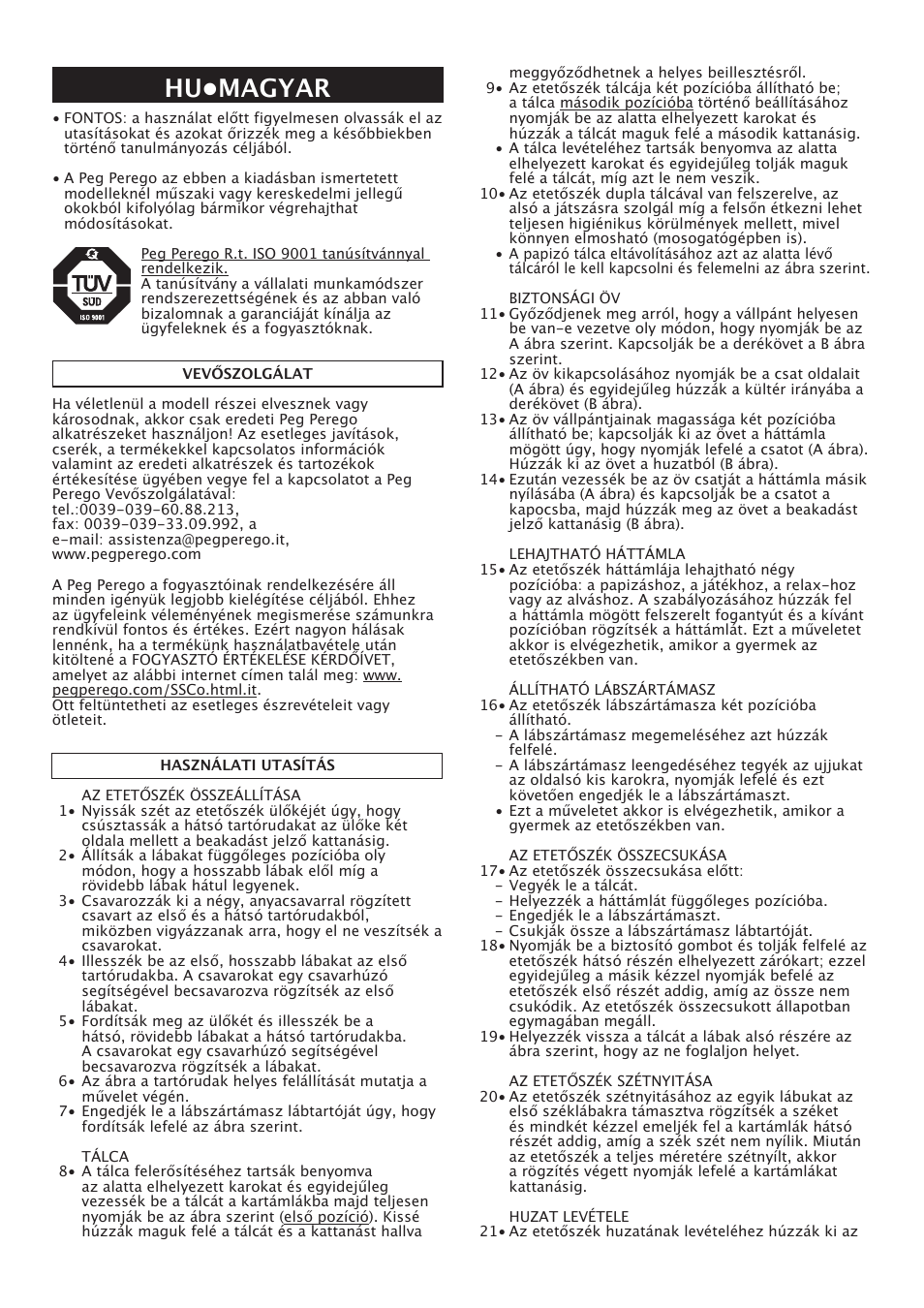 Hu•magyar | Peg-Perego Merenda User Manual | Page 18 / 28