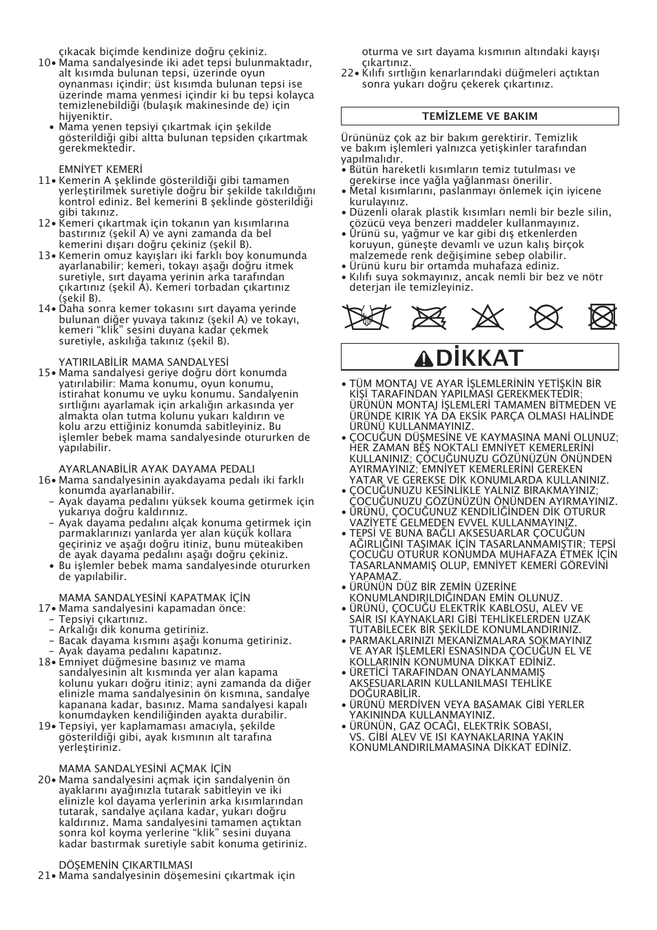 Dikkat | Peg-Perego Merenda User Manual | Page 23 / 28
