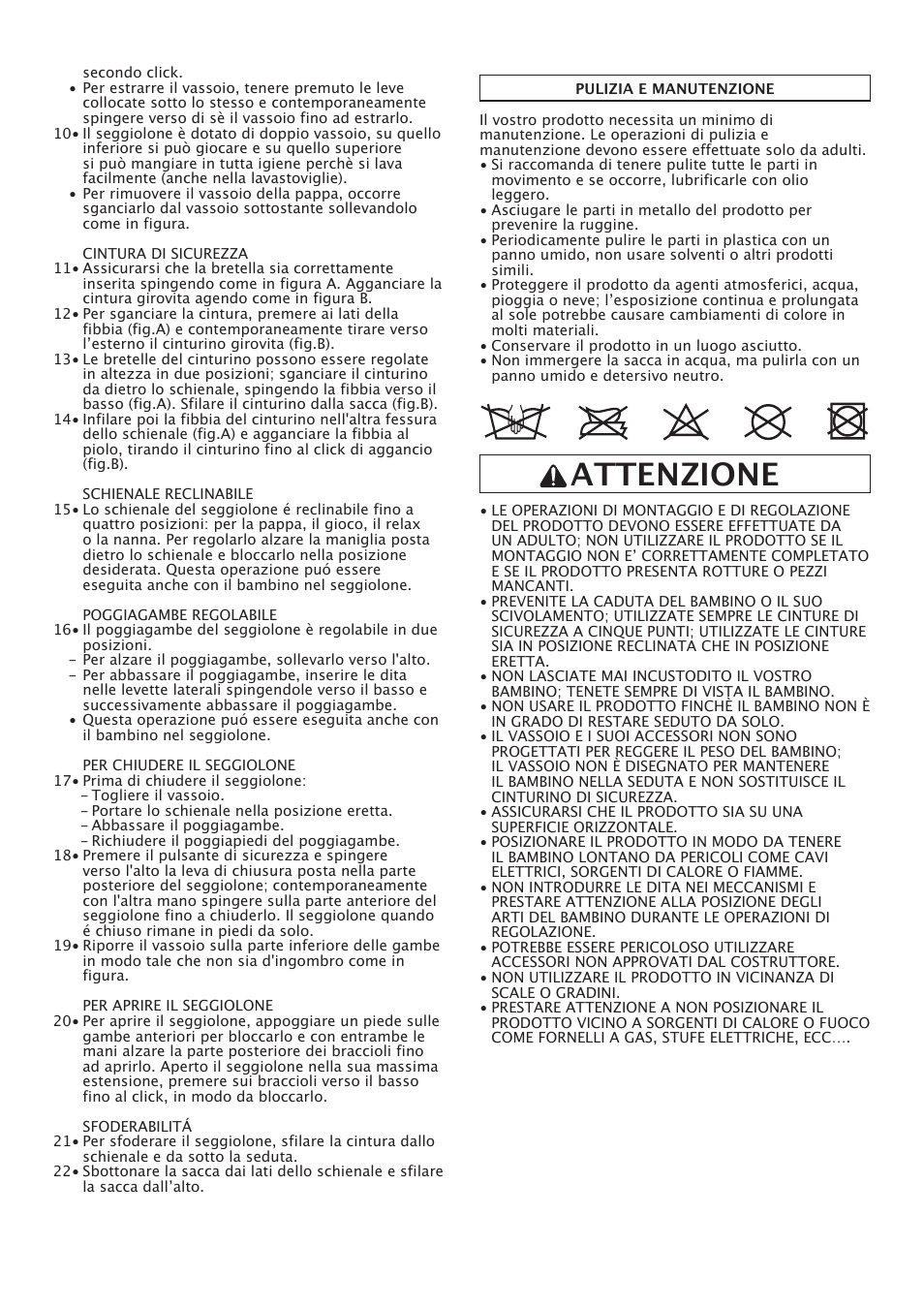 Attenzione | Peg-Perego Merenda User Manual | Page 8 / 28