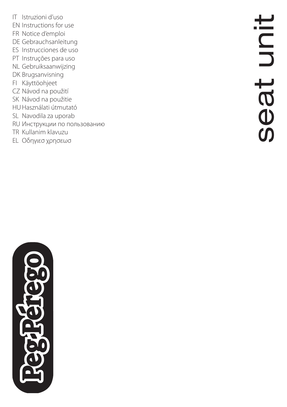 Peg-Perego Seat Unit User Manual | 36 pages