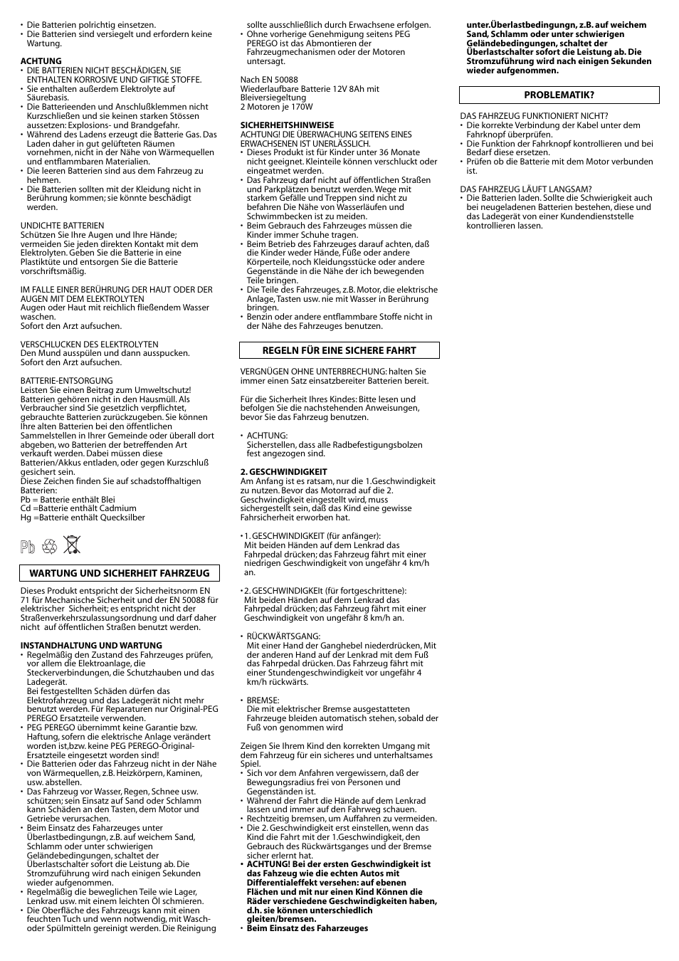 Peg-Perego SPORT RALLY IGOD0038 User Manual | Page 11 / 32