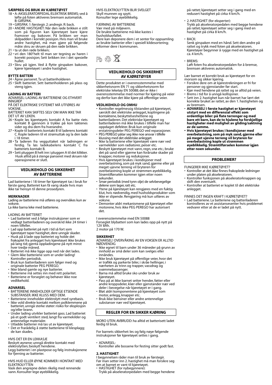 Peg-Perego SPORT RALLY IGOD0038 User Manual | Page 20 / 32