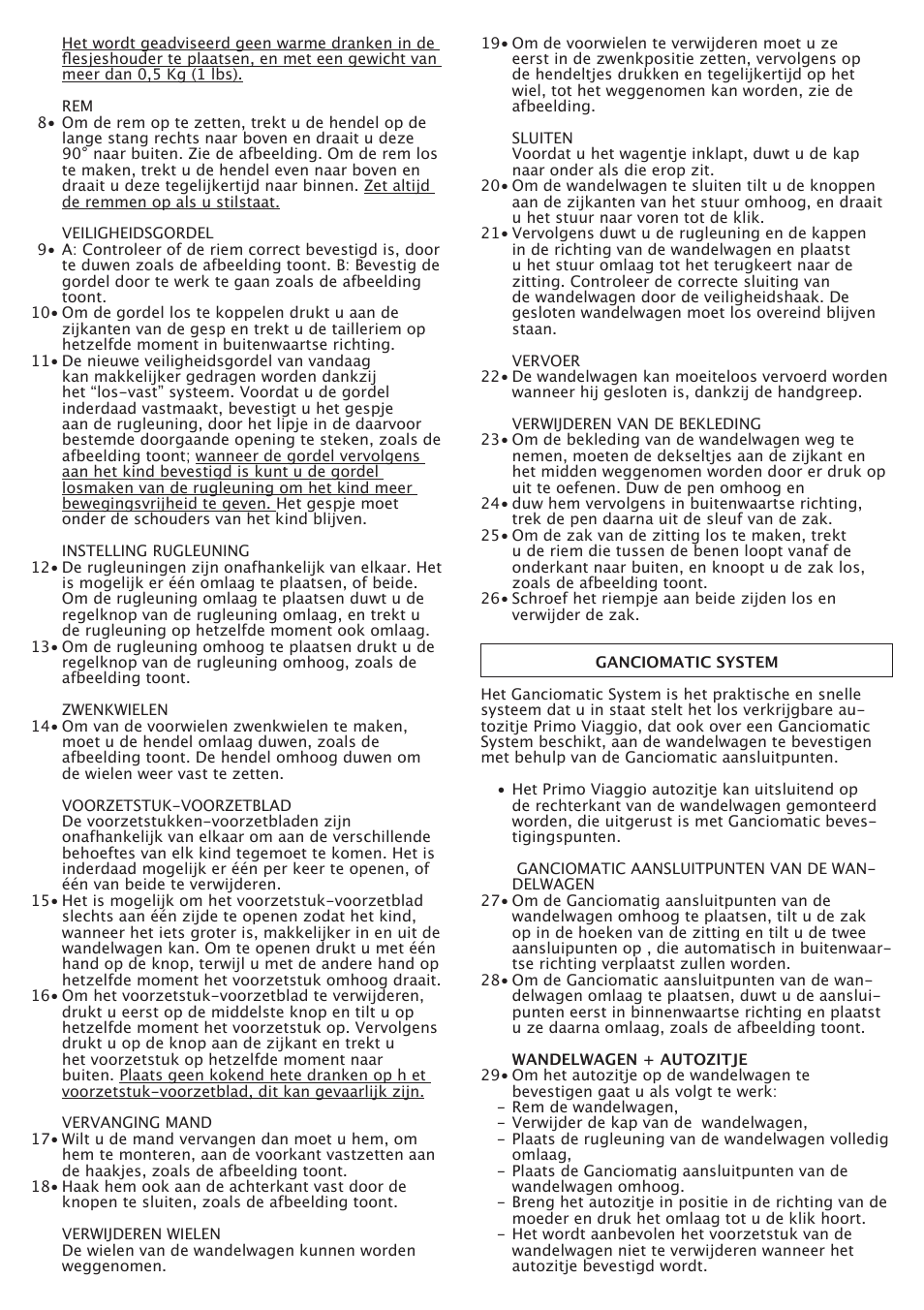 Peg-Perego Aria Twin 60-40 FI000703I85 User Manual | Page 25 / 52