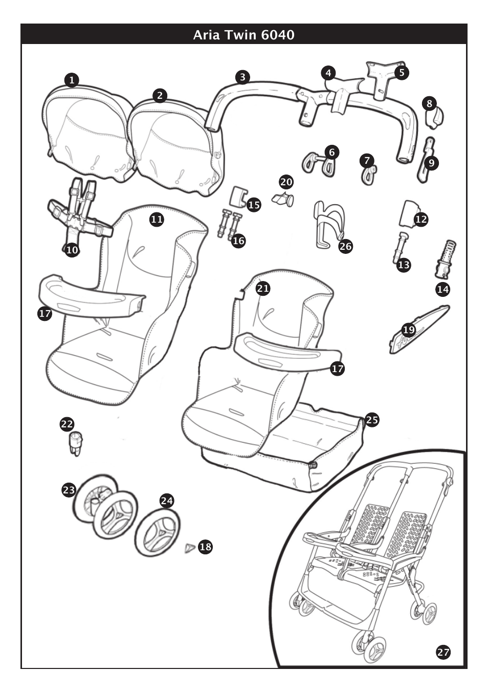 Aria twin 6040 | Peg-Perego Aria Twin 60-40 FI000703I85 User Manual | Page 8 / 52