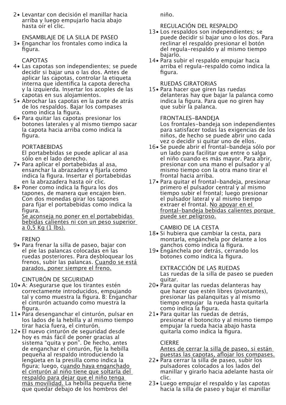 Peg-Perego Aria Twin User Manual | Page 21 / 48