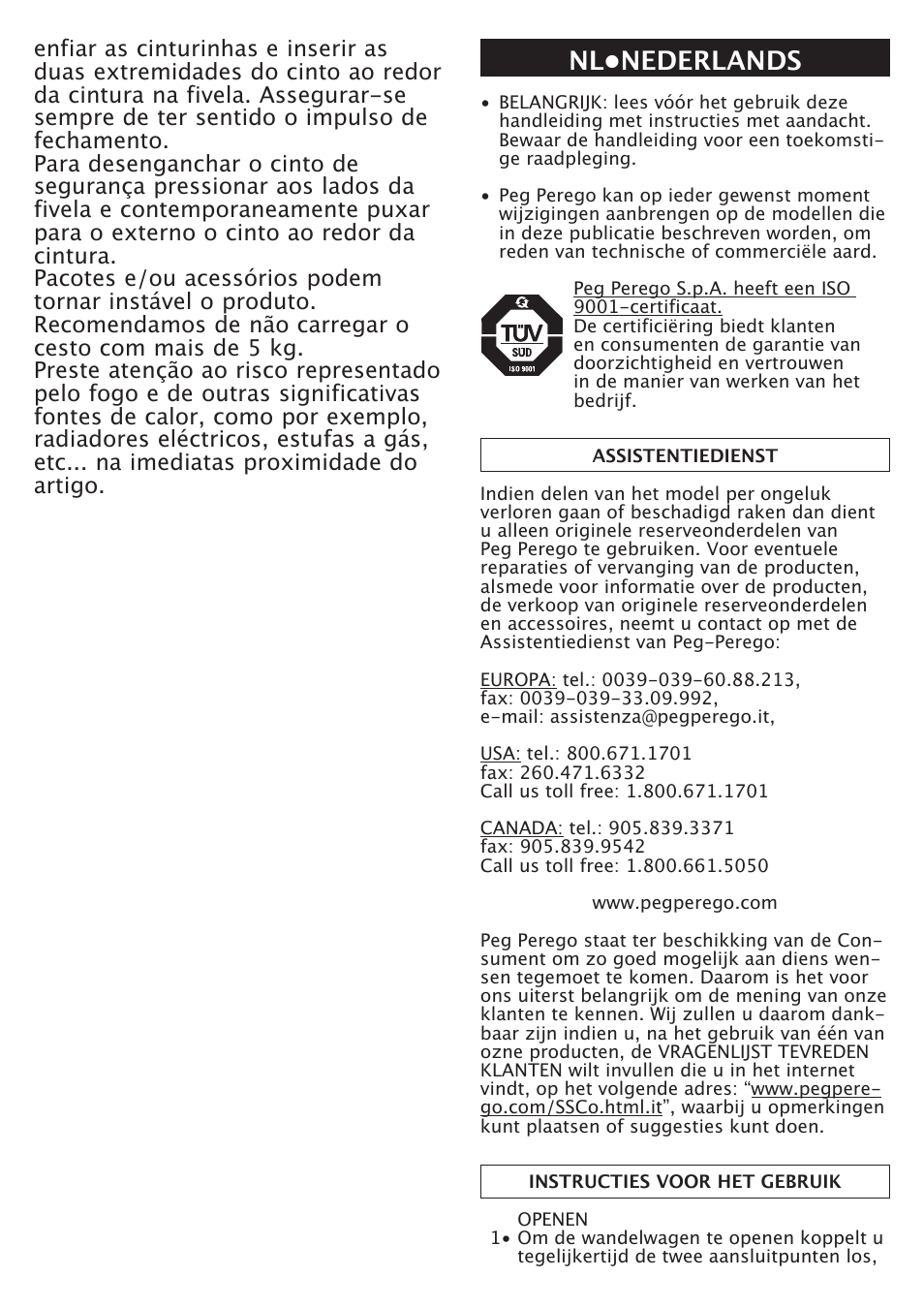 Nl•nederlands | Peg-Perego Aria Twin User Manual | Page 26 / 48