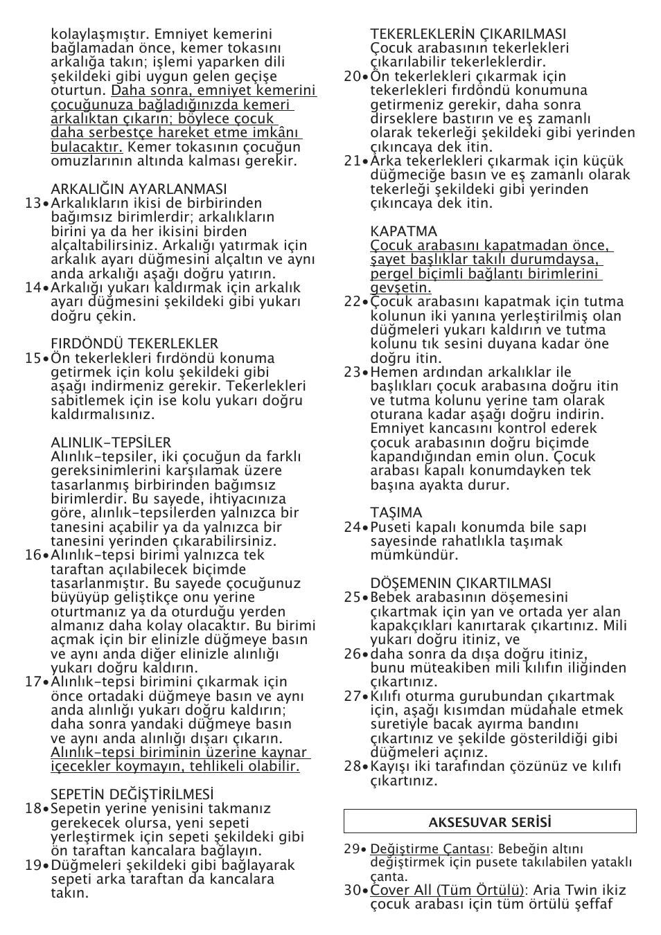 Peg-Perego Aria Twin User Manual | Page 39 / 48