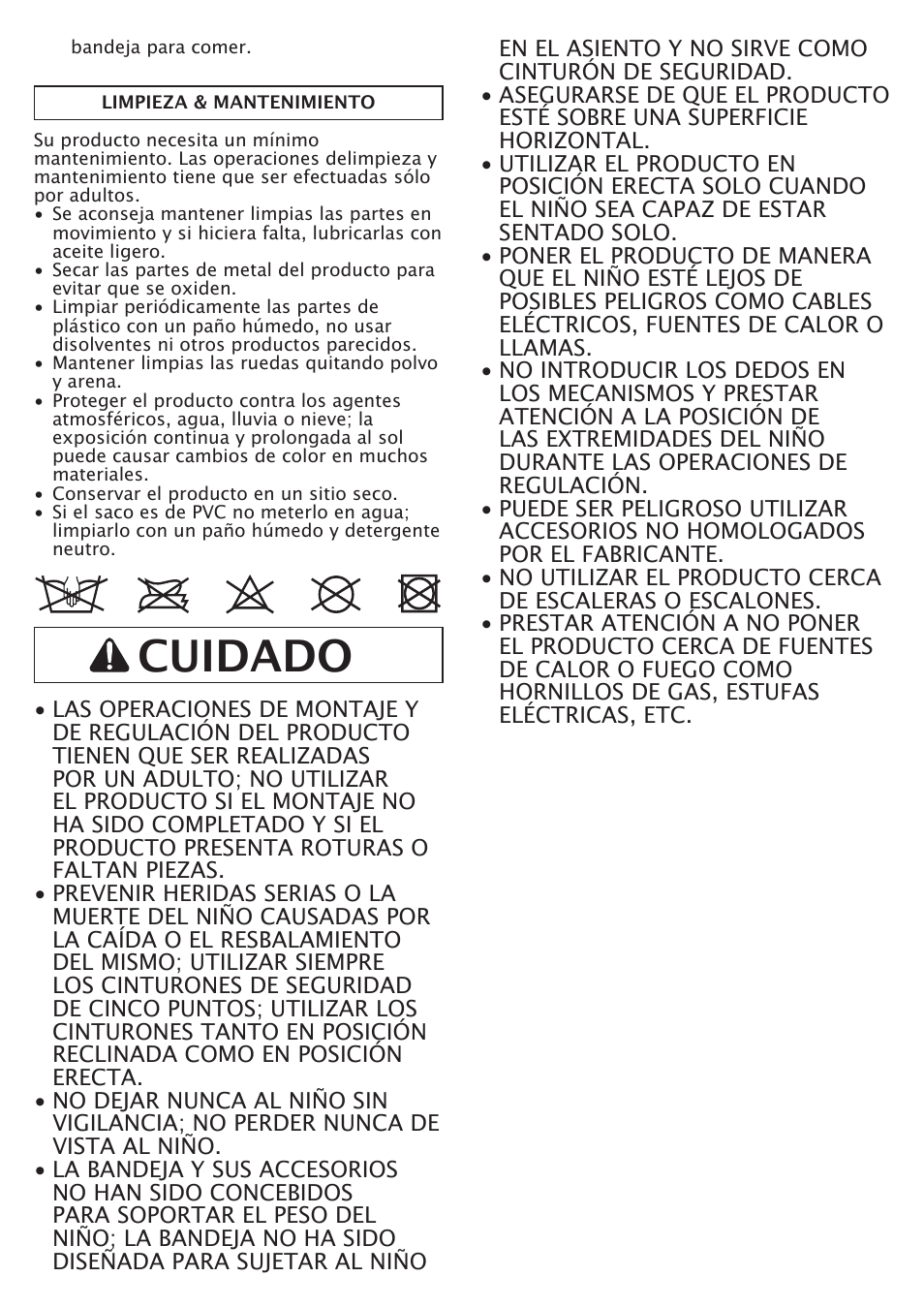 Cuidado | Peg-Perego FINA0601I60 User Manual | Page 12 / 16