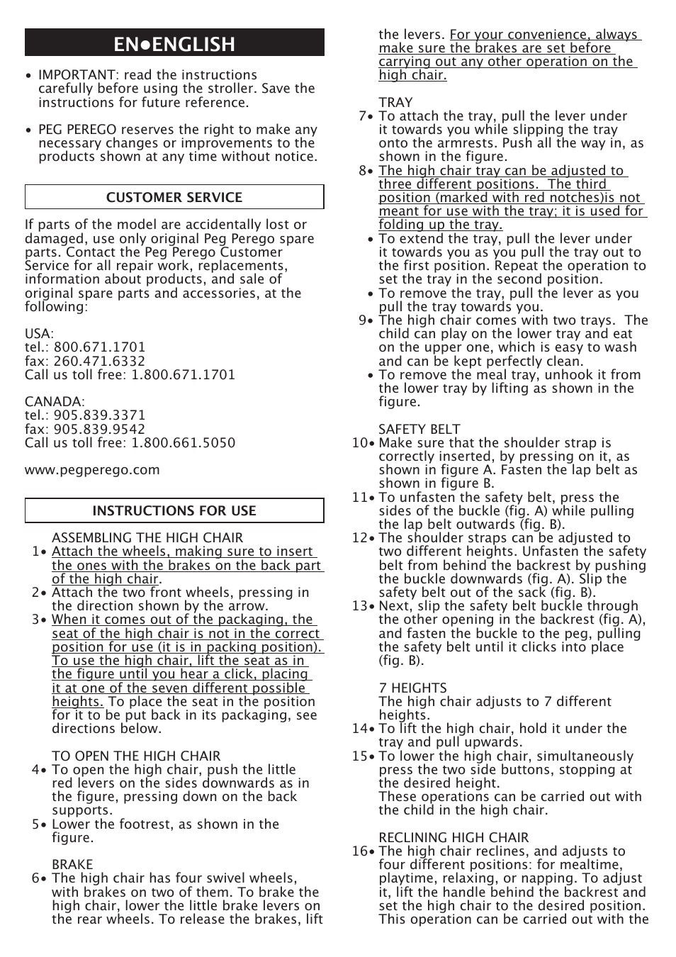 En•english | Peg-Perego FINA0601I60 User Manual | Page 8 / 16