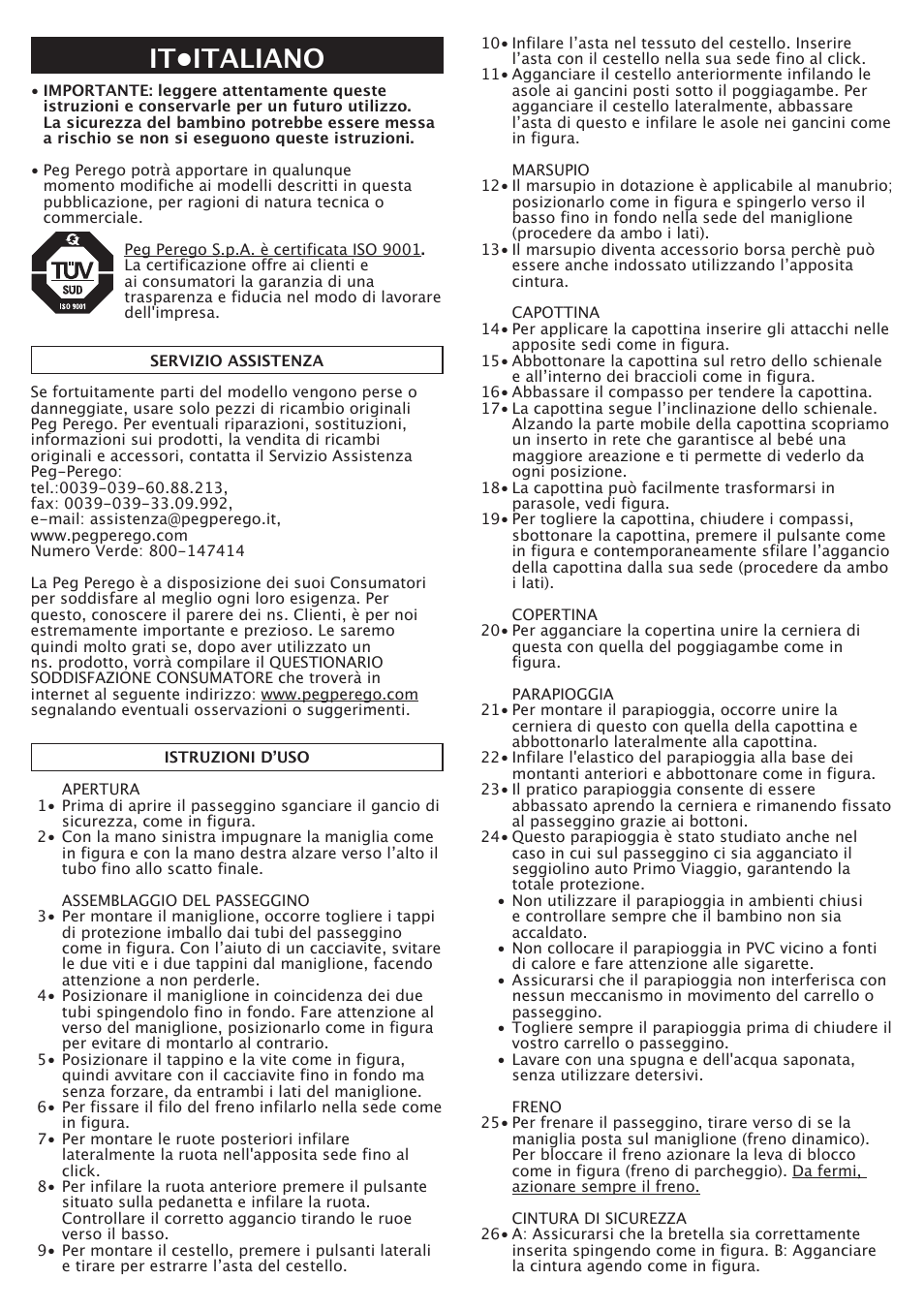 It•italiano | Peg-Perego GT3 User Manual | Page 15 / 76