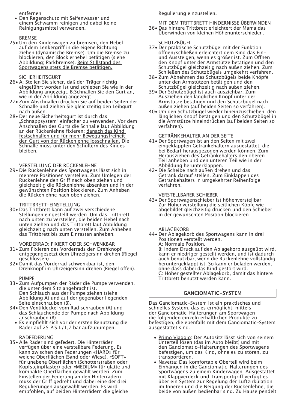 Peg-Perego GT3 User Manual | Page 27 / 76