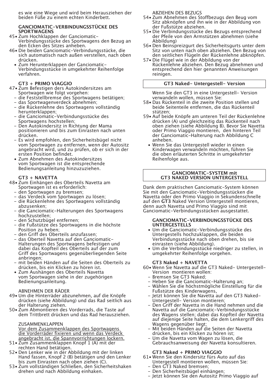 Peg-Perego GT3 User Manual | Page 28 / 76