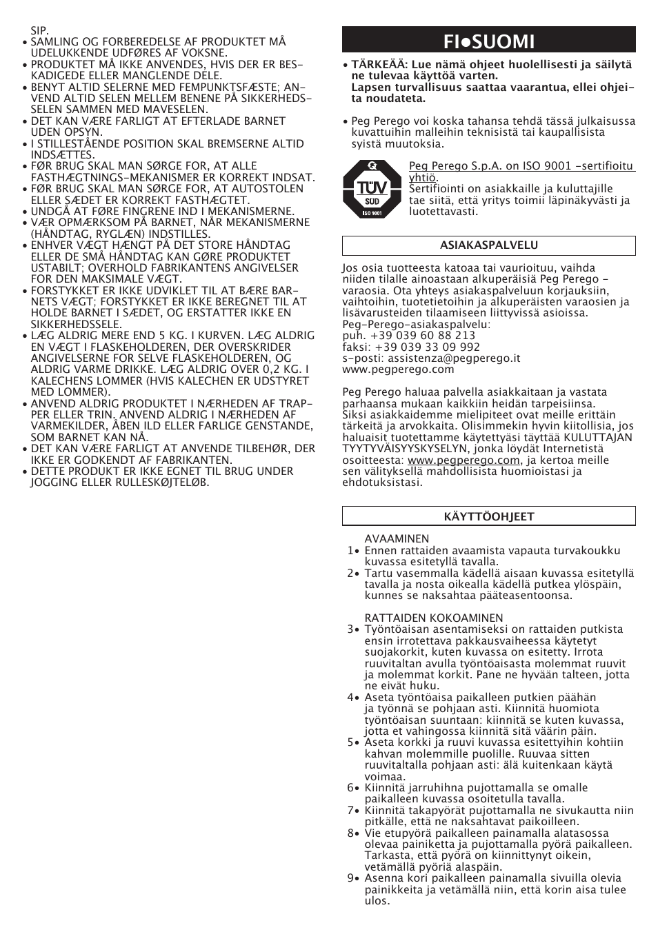 Fi•suomi | Peg-Perego GT3 User Manual | Page 44 / 76