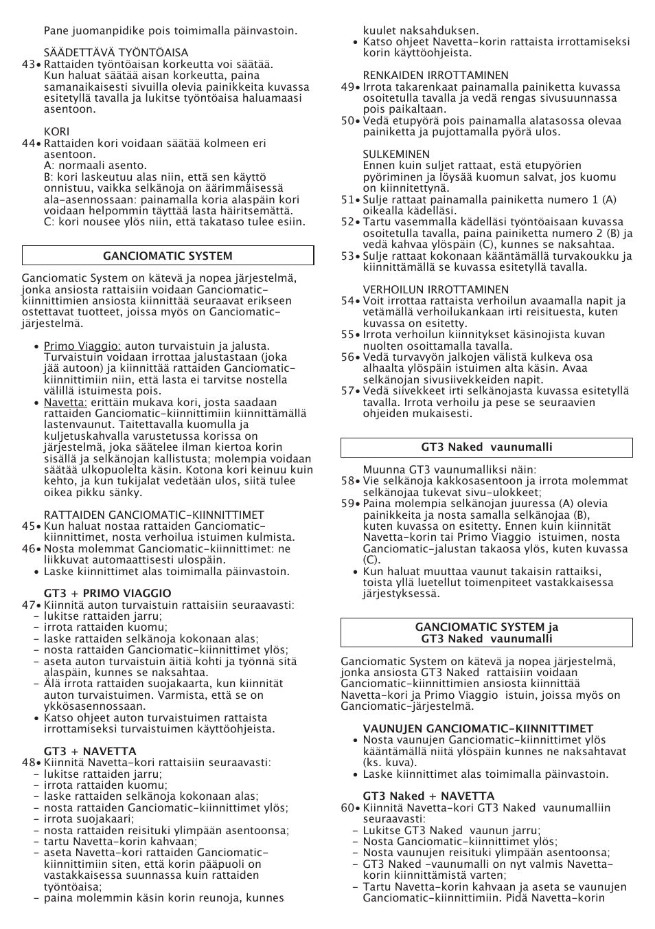 Peg-Perego GT3 User Manual | Page 46 / 76