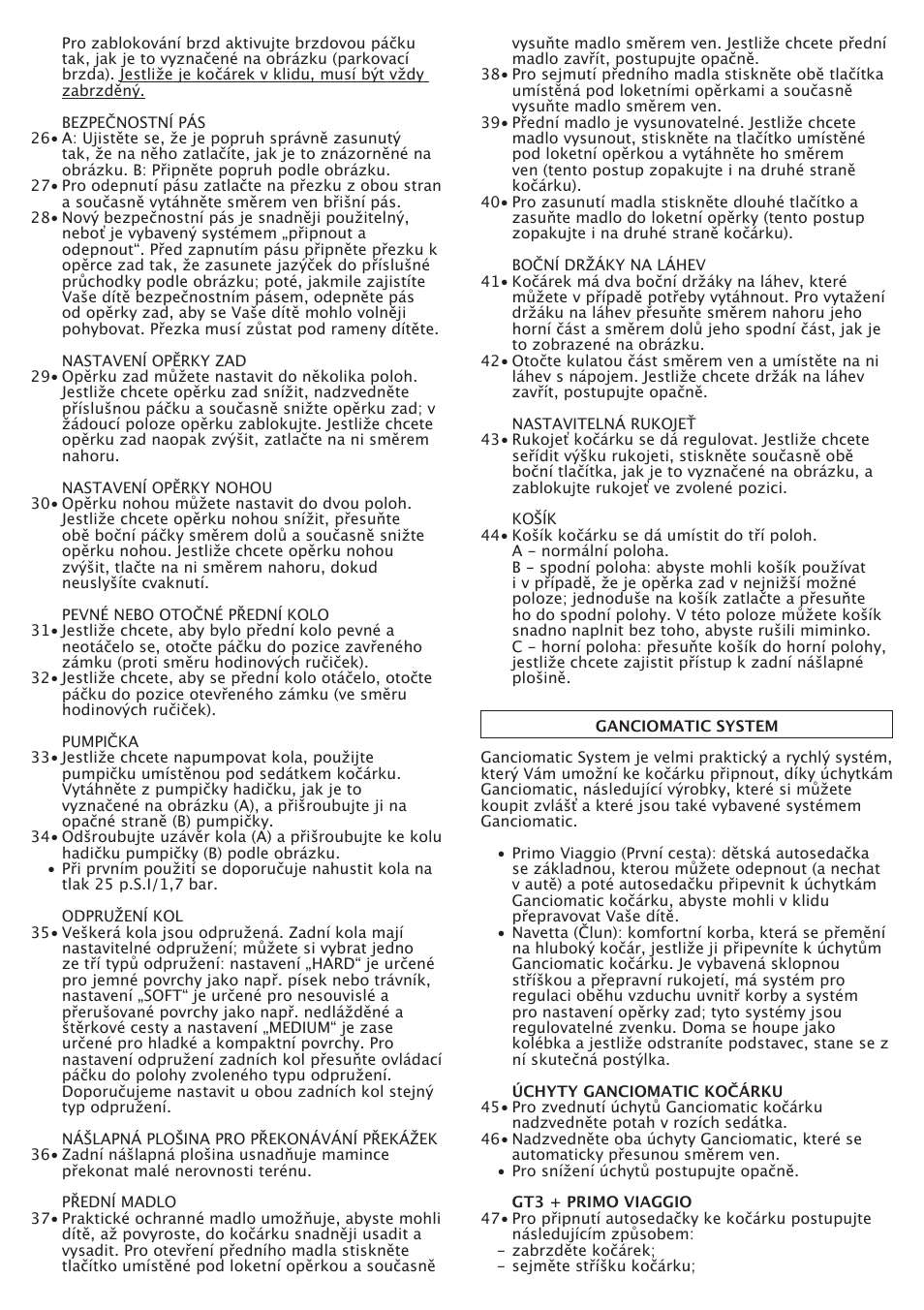 Peg-Perego GT3 User Manual | Page 49 / 76