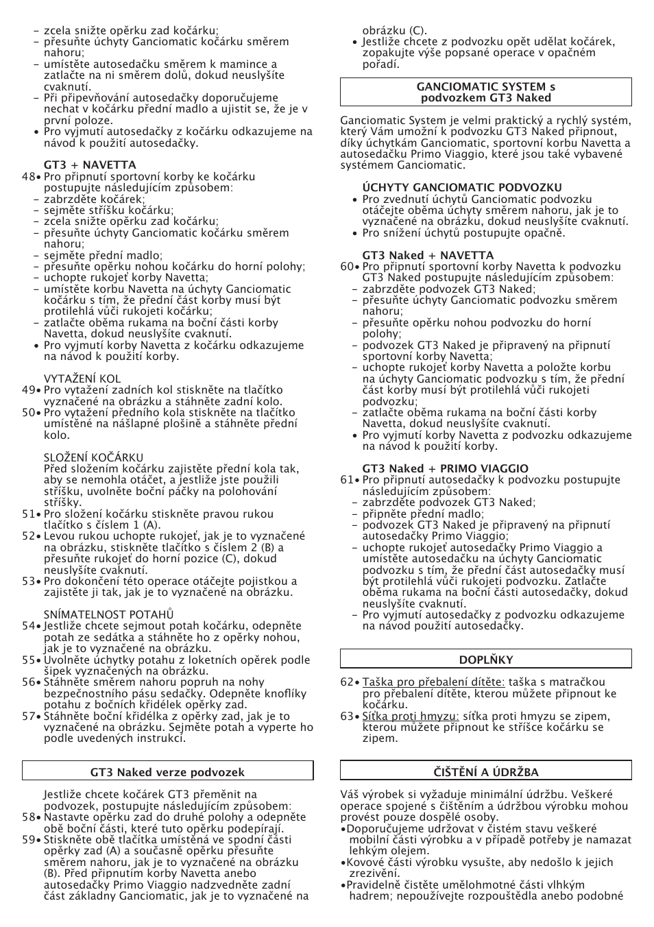 Peg-Perego GT3 User Manual | Page 50 / 76