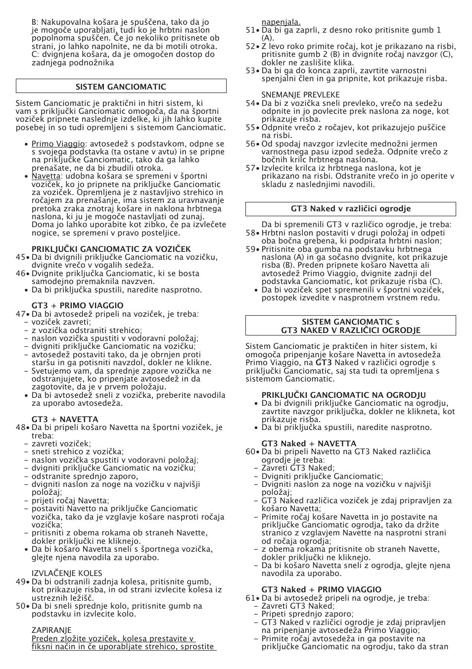 Peg-Perego GT3 User Manual | Page 60 / 76