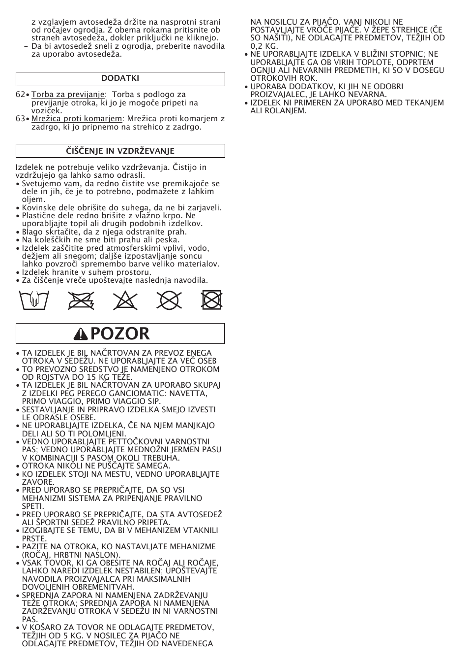 Pozor | Peg-Perego GT3 User Manual | Page 61 / 76