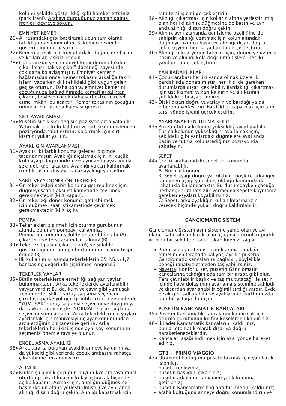 Peg-Perego GT3 User Manual | Page 67 / 76