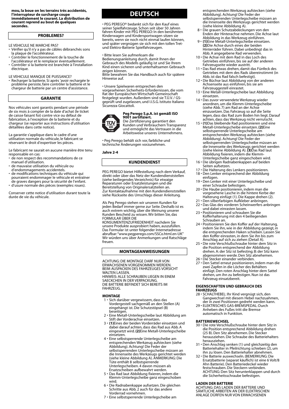 Deutsch | Peg-Perego IGED1091 User Manual | Page 10 / 32