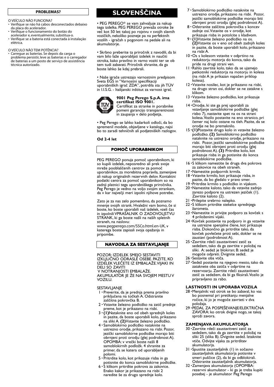 Slovenščina | Peg-Perego IGED1091 User Manual | Page 15 / 32