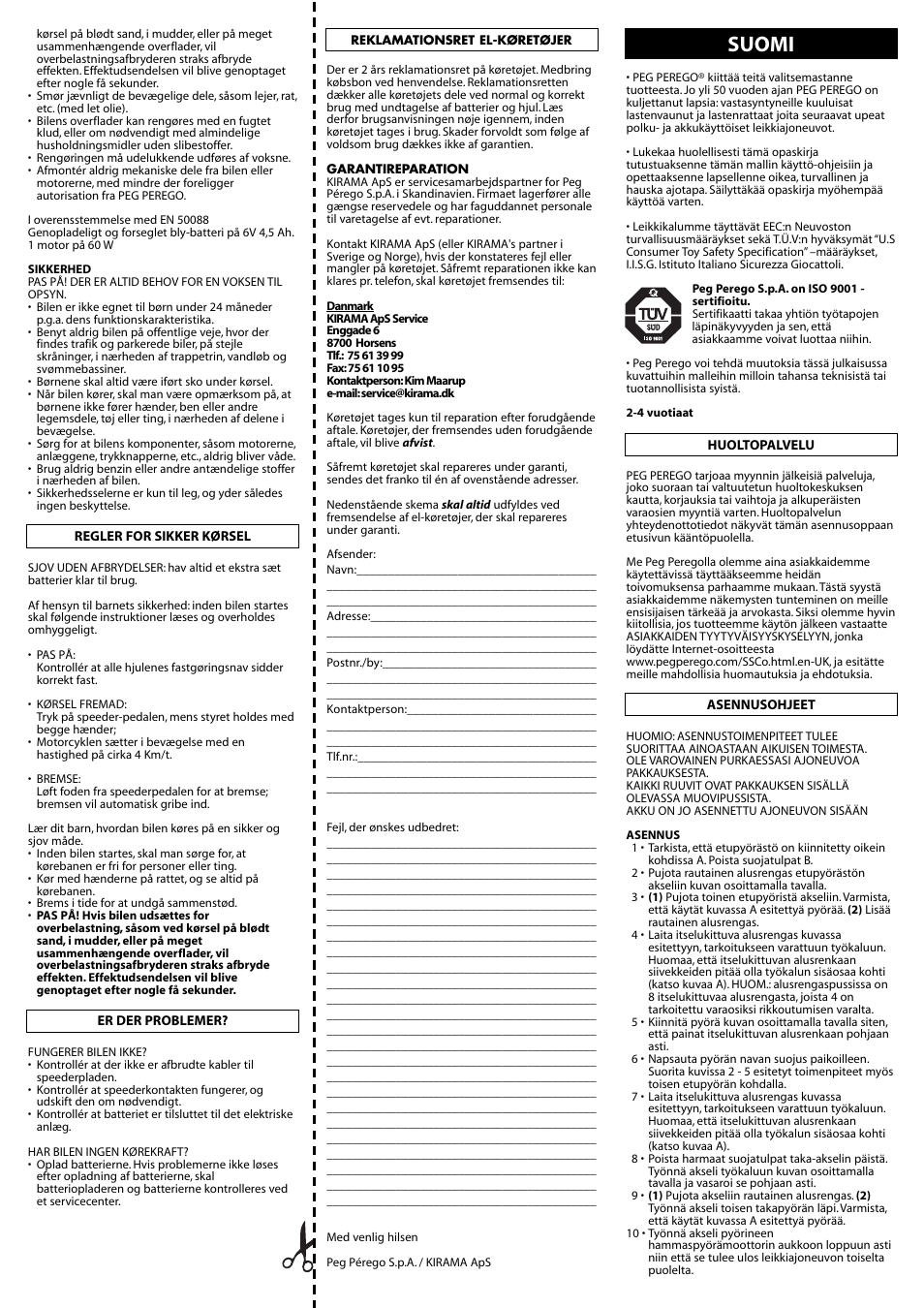 Suomi | Peg-Perego IGED1091 User Manual | Page 18 / 32