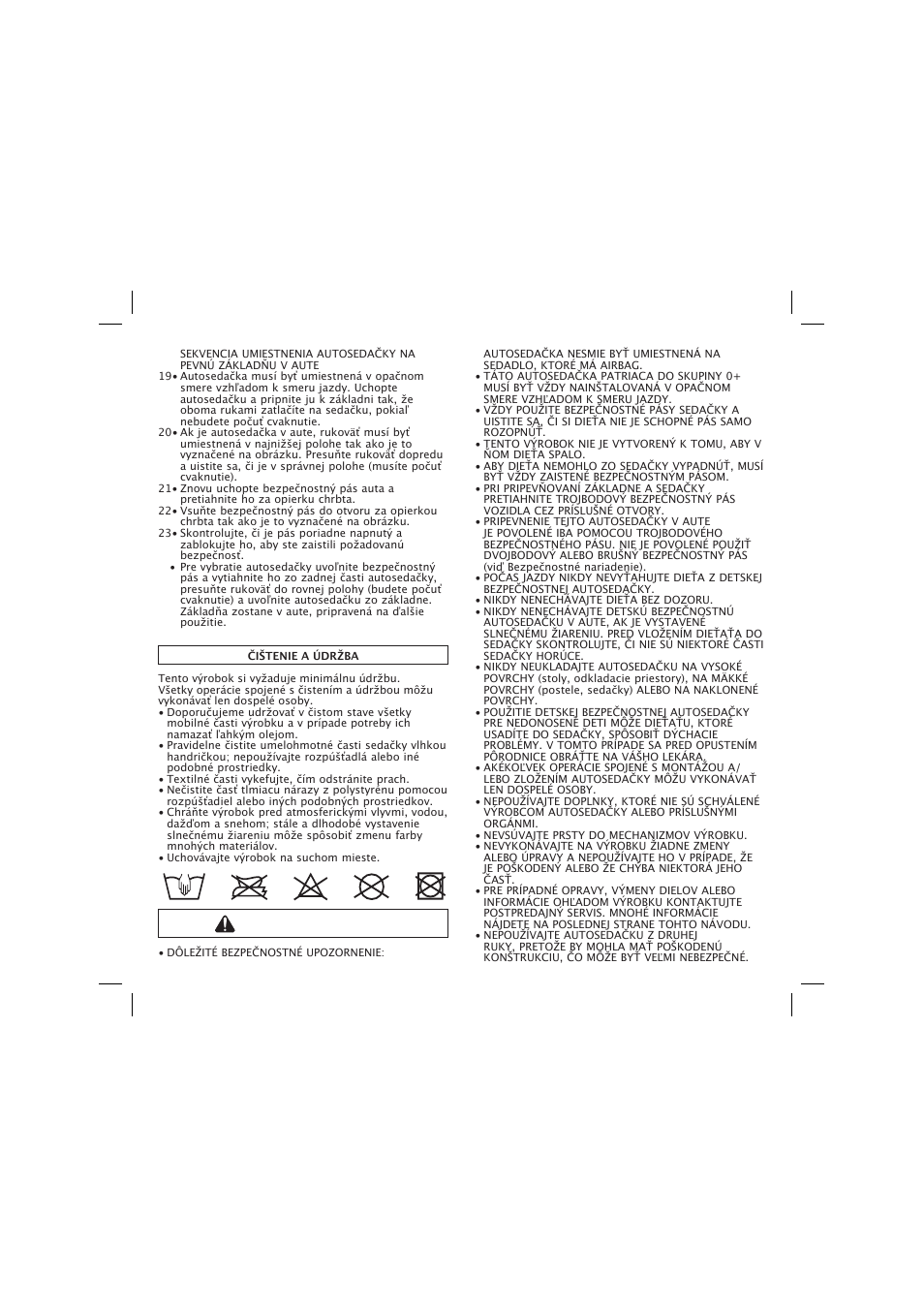 Pozor | Peg-Perego Base Fissa User Manual | Page 46 / 68