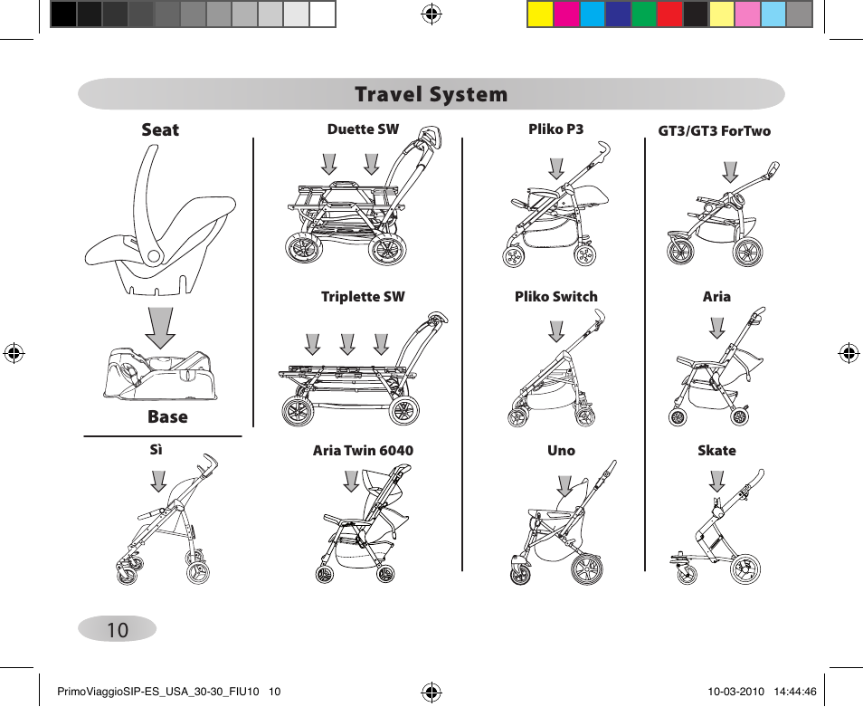 10 travel system | Peg-Perego PRIMO VIAGGIO SIP ES 30.30 User Manual | Page 10 / 92