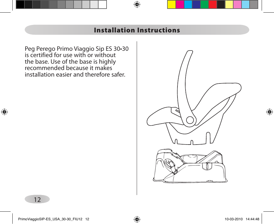 Peg-Perego PRIMO VIAGGIO SIP ES 30.30 User Manual | Page 12 / 92