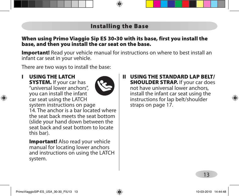 Peg-Perego PRIMO VIAGGIO SIP ES 30.30 User Manual | Page 13 / 92