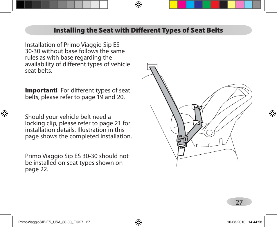 Peg-Perego PRIMO VIAGGIO SIP ES 30.30 User Manual | Page 27 / 92
