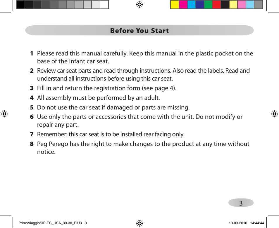 Peg-Perego PRIMO VIAGGIO SIP ES 30.30 User Manual | Page 3 / 92