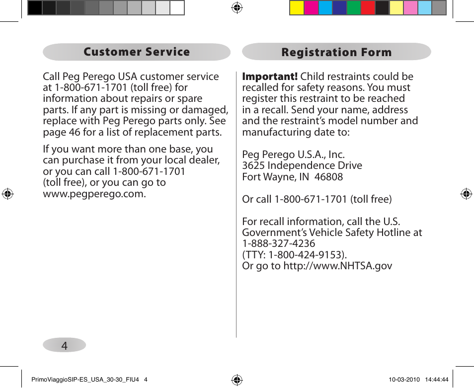 Peg-Perego PRIMO VIAGGIO SIP ES 30.30 User Manual | Page 4 / 92